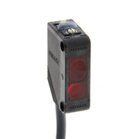 Czujnik fotoelektryczny, prostokątna obudowa, czerwona dioda LED, tłumienie tła, 200 mm, NPN, Light-ON/Dark-ON, kabel 2 m (E3Z-LS61 2M) - Omron