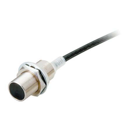 Wyłącznik zbliżeniowy, indukcyjny, M18, ekranowany, 7 mm, dwuprzewodowy DC bez polaryzacji, NO, kabel 2 m PUR, olejoodporny (E2ER-X7D2 2M) - Omron
