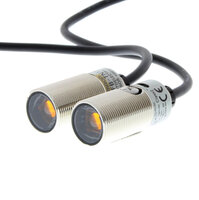Czujnik optyczny zaporowy, gwint M18, metal, czerwona dioda LED, wiązka przelotowa, 20 m, NPN, Light-ON/Dark-ON, kabel 2 m (E3FB-TN11 2M) - Omron