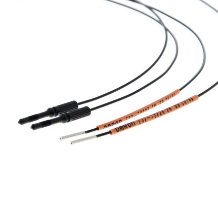 Głowica czujnika optycznego zaporowego, przelotowa, cylindryczna osiowa, średnica 1,5 mm, włókno elastyczne R1, kabel 2 m (E32-T222R 2M) - Omron