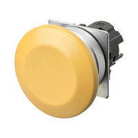 Przycisk A22NZ śr. 22, ramka ze szczotkowanego metalu, MUSHROOM, Alternate, CAP COLOR Opaque YELLOW (A22NZ-MMA-NYA) - Omron