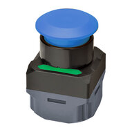Bezprzewodowy przycisk grzybkowy, śr. 40 mm, częstotliwość UE 868,3 MHz, kolor przycisku/kołnierza niebiesko-czarny (A2W-TB-WC1 EU1AB) - Omron