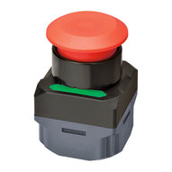 Bezprzewodowy przycisk grzybkowy, śr. 40 mm, częstotliwość UE 868,3 MHz, kolor przycisku/kołnierza czerwono-czarny (A2W-TB-WC1 EU1RB) - Omron