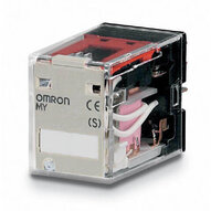 Przekaźnik, Wtyczka, 8-stykowy, DPDT, 10 A, wskaźnik mech. (MY2 24VAC (S)) - Omron