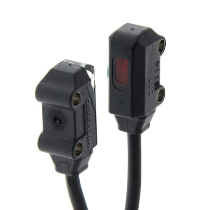Czujnik optyczny zaporowy, przelotowy, 1m, DC, 3-przewodowy, PNP, dark-on, side-view, kabel 5m, mocowanie M2 (E3T-ST14 5M) - Omron