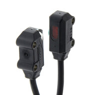 Czujnik optyczny zaporowy, przelotowy, 1m, DC, 3-przewodowy, PNP, dark-on, side-view, kabel robota 2m, mocowanie M2 (E3T-ST14R 2M) - Omron