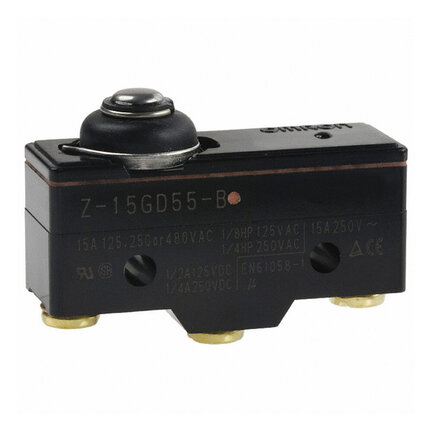 Przełącznik podstawowy, krótki trzpień, SPDT, 15A (Z-15GD-B8) - Omron