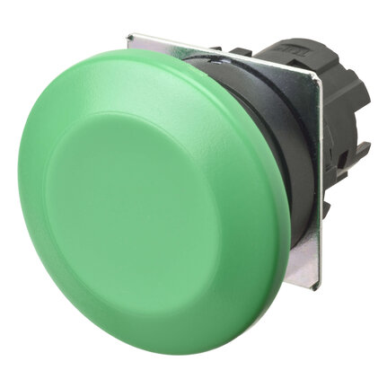 Przycisk A22NZ śr. 22 mm, ramka plastikowa, grzybkowy, chwilowy, kolor pokrywy zielony nieprzezroczysty (A22NZ-BMM-NGA) - Omron