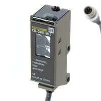 Czujnik fotoelektryczny, rozproszony, 700 mm, DC, 3-przewodowy, NPN/PNP, pionowy, kabel 0,3 m ze złączem M12 (E3S-CD61-M1J 0.3M) - Omron
