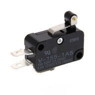 Miniaturowy wyłącznik podstawowy, 250VAC/15A, Dźwignia z rolką z krótkim zawiasem, zaciski lutowane, siła op. 1,96 N (V-155-1A5) - Omron