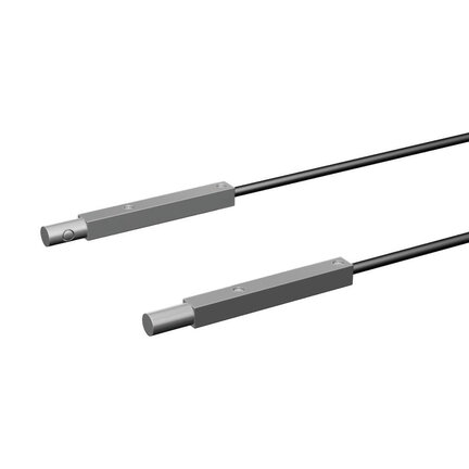 Głowica czujnika optycznego zaporowego, przelotowa, cylindryczna promieniowa, średnica 2 mm, włókno R10, kabel 2 m (E32-A04 2M) - Omron