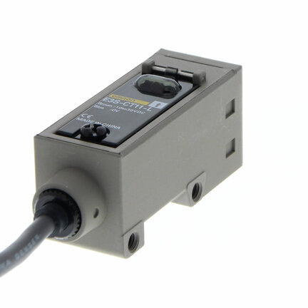 Czujnik optyczny zaporowy, emiter przelotowy, zasięg 30 m, olejoodporny, DC, 3-przewodowy, PNP/NPN, kabel 2 m (E3S-CT11-L 2M) - Omron