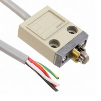 Kompaktowy, zamknięty wyłącznik krańcowy, trzpień krzyżowy, 5 A 250 VAC, 4 A 30 VDC, 3 m przewód olejoodporny VCTF (D4C-1203) - Omron