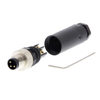 Łącznik wtykowy, wtyk prosty M8 (męski), 3-biegunowy, połączenie śrubowe, do kabli o średnicy 3,5-5 mm (Y92E-MM08PVC3Sconf-L) - Omron