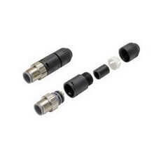 Łącznik wtykowy, wtyczka prosta M12 (męska), 4-biegunowy, kod A, połączenie śrubowe, do kabli o średnicy 5-6 mm (XS2G-D4S1) - Omron