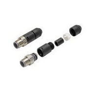 Łącznik wtykowy, wtyczka prosta M12 (męska), 4-biegunowy, kod A, połączenie śrubowe, do kabli o średnicy 5-6 mm (XS2G-D4S1) - Omron