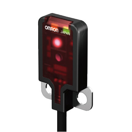 Czujnik fotoelektryczny, płaski, rozproszony 5-30 mm, Light-ON, PNP, kabel 2 m (wymaga śruby M3 i wspornika) (E3T-FD13M 2M) - Omron