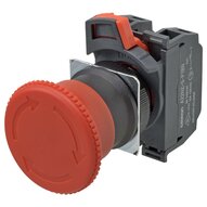Wyłącznik awaryjny, pchający, niepodświetlany, średnica 40 mm, blokada obrotu/reset, 3NC (A22NE-M-P222-N) - Omron