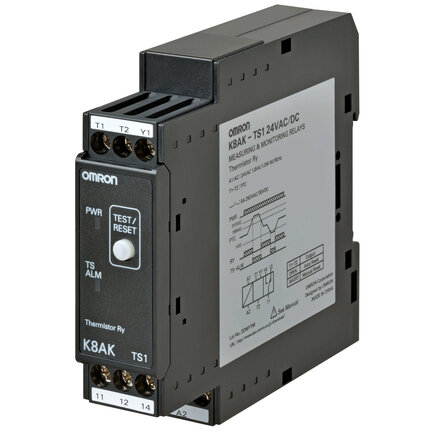 Przekaźnik monitorujący o szerokości 22,5 mm, monitorowanie temperatury, 24 VAC/VDC, jeden SPDT (K8AK-TS1 24VAC/DC) - Omron