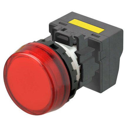 M22N Wskaźnik, plastikowy płaski trawiony, czerwony, czerwony, 220/230/240 V AC, terminal pchający (M22N-BC-TRA-RE-P) - Omron