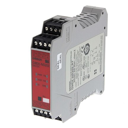 Bezstykowy sterownik wyłącznika drzwiowego dla D40A, 2 chwilowe, 2 Aux, Zaciski śrubowe, 24DC (G9SX-NS202-RT DC24) - Omron