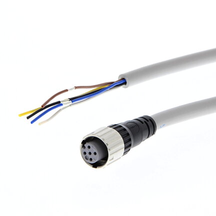 Kabel IO-Link, Gniazdo proste Smartclick M12 (żeńskie), 5-biegunowe, kodowane A, PVC, IP67, 2 m (XS5F-D521-DJ0-IL) - Omron