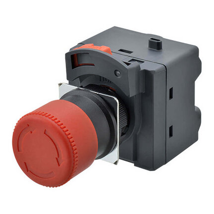 Wyłącznik awaryjny, pchający, niepodświetlany, średnica 30 mm, blokada obrotu/reset, 2 NC + 2 NO (A22NE-S-PD22-N) - Omron