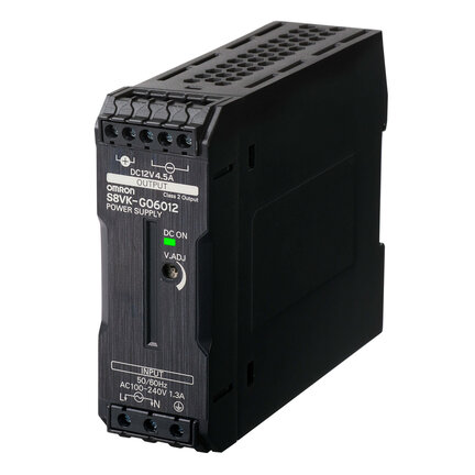 Wersja powlekana, zasilacz typu Book, Pro, 1-fazowy, 60 W, 12 VDC, 4,5 A, montaż na szynie DIN (S8VK-G06012-400) - Omron