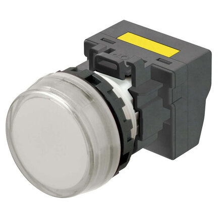 M22N Wskaźnik, plastikowy płaski trawiony, biały, biały, 220/230/240 V AC, terminal pchający (M22N-BC-TWA-WE-P) - Omron