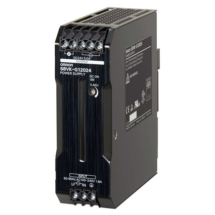 Wersja powlekana, zasilacz typu Book, Pro, 1-fazowy, 120 W, 24 VDC, 5 A, montaż na szynie DIN (S8VK-G12024-400) - Omron