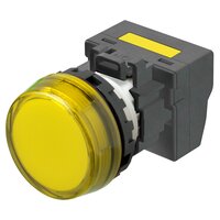 M22N Wskaźnik, plastikowy płaski trawiony, żółty, żółty, 220/230/240 V AC, terminal pchający (M22N-BC-TYA-YE-P) - Omron