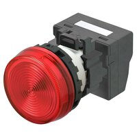 M22N Wskaźnik, plastikowy, płaski, czerwony, 24 V, terminal pchający (M22N-BN-TRA-RC-P) - Omron