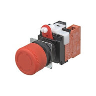 Wyłącznik awaryjny, niepodświetlany, śr. 30 mm, pchający/obrotowy, 2 x SPST-N/C, IP65 (A22E-S-02) - Omron