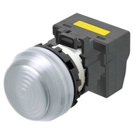 M22N Wskaźnik, plastikowy półsferyczny, biały, biały, 220/230/240 V AC, terminal pchający (M22N-BG-TWA-WE-P) - Omron