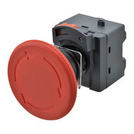 Wyłącznik awaryjny, pchający, niepodświetlany, śr. 60 mm, blokada obrotu/reset, 2 NC (A22NE-L-PD02-N) - Omron