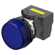 M22N Wskaźnik, plastikowy płaski trawiony, niebieski, 220/230/240 VAC, terminal pchający (M22N-BC-TAA-AE-P) - Omron