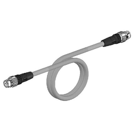 Kabel EtherCAT, ulepszony ekran, wtyczka prosta M12 / wtyczka prosta M12, 2 m (XS5W-T421-DM2-SS) - Omron
