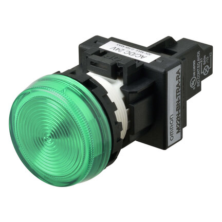 Wskaźnik M22N płaski, CAP kolor zielony, LED zielony, LED NAPIĘCIE 100-120 VAC (M22N-BN-TGA-GD) - Omron