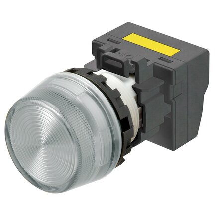Wskaźnik M22N, z tworzywa sztucznego, biały, biały, 220/230/240 V AC, terminal pchający (M22N-BP-TWA-WE-P) - Omron