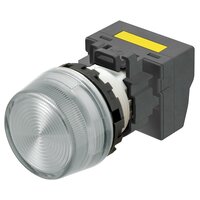 Wskaźnik M22N, z tworzywa sztucznego, biały, biały, 220/230/240 V AC, terminal pchający (M22N-BP-TWA-WE-P) - Omron