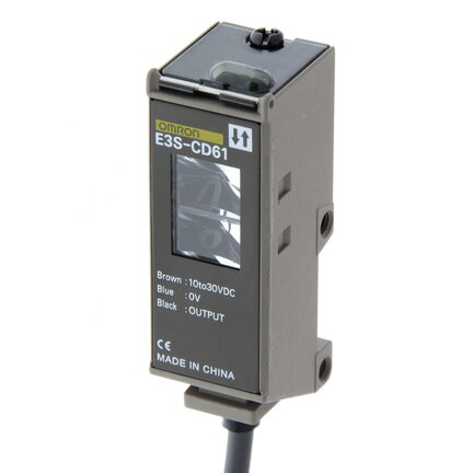 Czujnik fotoelektryczny, rozproszony, 700 mm, DC, 3-przewodowy, NPN/PNP, pionowy, kabel 2 m (E3S-CD61 2M) - Omron