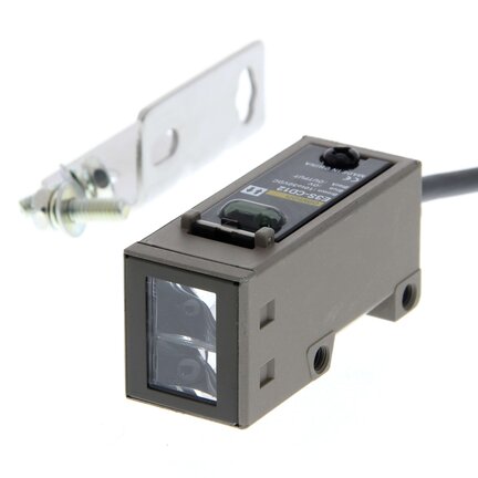 Czujnik fotoelektryczny, rozproszony, 2 m, DC, 3-przewodowy, NPN/PNP, poziomy, kabel 5 m (E3S-CD12 5M) - Omron