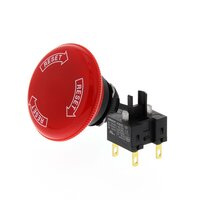 Wyłącznik awaryjny, niepodświetlany, średnica 40 mm, pchający/obrotowy reset, DPST-NC (A165E-M-02) - Omron