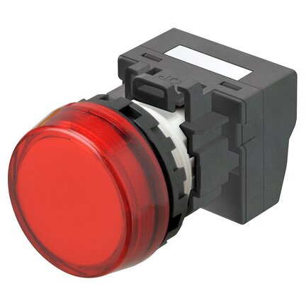 M22N Wskaźnik, plastikowy płaski trawiony, czerwony, czerwony, 24 V, terminal pchający (M22N-BC-TRA-RC-P) - Omron