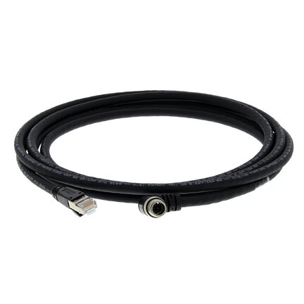 V/F 430-F Kabel Ethernet z wtyczką M12 na kamerze do złącza RJ45, kąt prosty do góry, 3 m (V430-WELU-3M) - Omron
