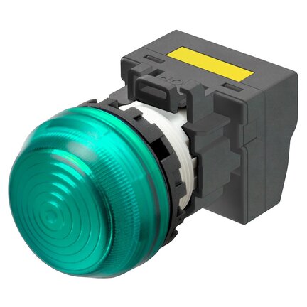 M22N Wskaźnik, plastikowy półsferyczny, zielony, 220/230/240 V AC, terminal pchający (M22N-BG-TGA-GE-P) - Omron