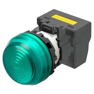 M22N Wskaźnik, plastikowy półsferyczny, zielony, 220/230/240 V AC, terminal pchający (M22N-BG-TGA-GE-P) - Omron