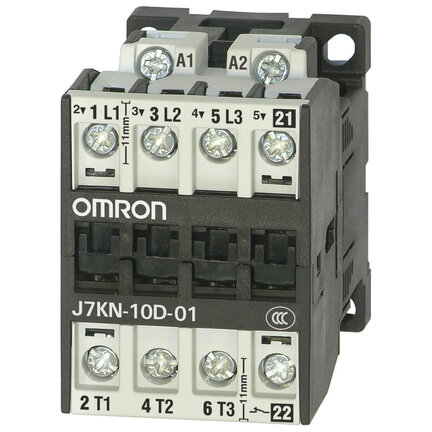 Stycznik, 3-biegunowy, 4 kW; 10 A AC3 (380-415 VAC) + 1 NC aux, 48 VDC (J7KN-10D-01 48D) - Omron