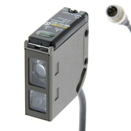 Ustawienie odległości czujnika fotoelektrycznego BGS, 5-200 mm, NPN/PNP, pigtail M12 (E3S-CL1-M1J 0.3M) - Omron