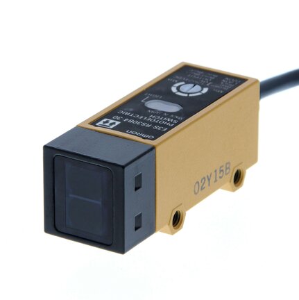 Czujnik fotoelektryczny, odblaskowy, 300 mm, DC, 3-przewodowy, PNP, poziomy, kabel 2 m (E3S-RS30B4-30) - Omron